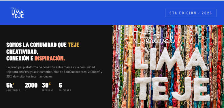 Festival Lima Teje 2026: un espacio para conectar creatividad, diseño y tradición textil
