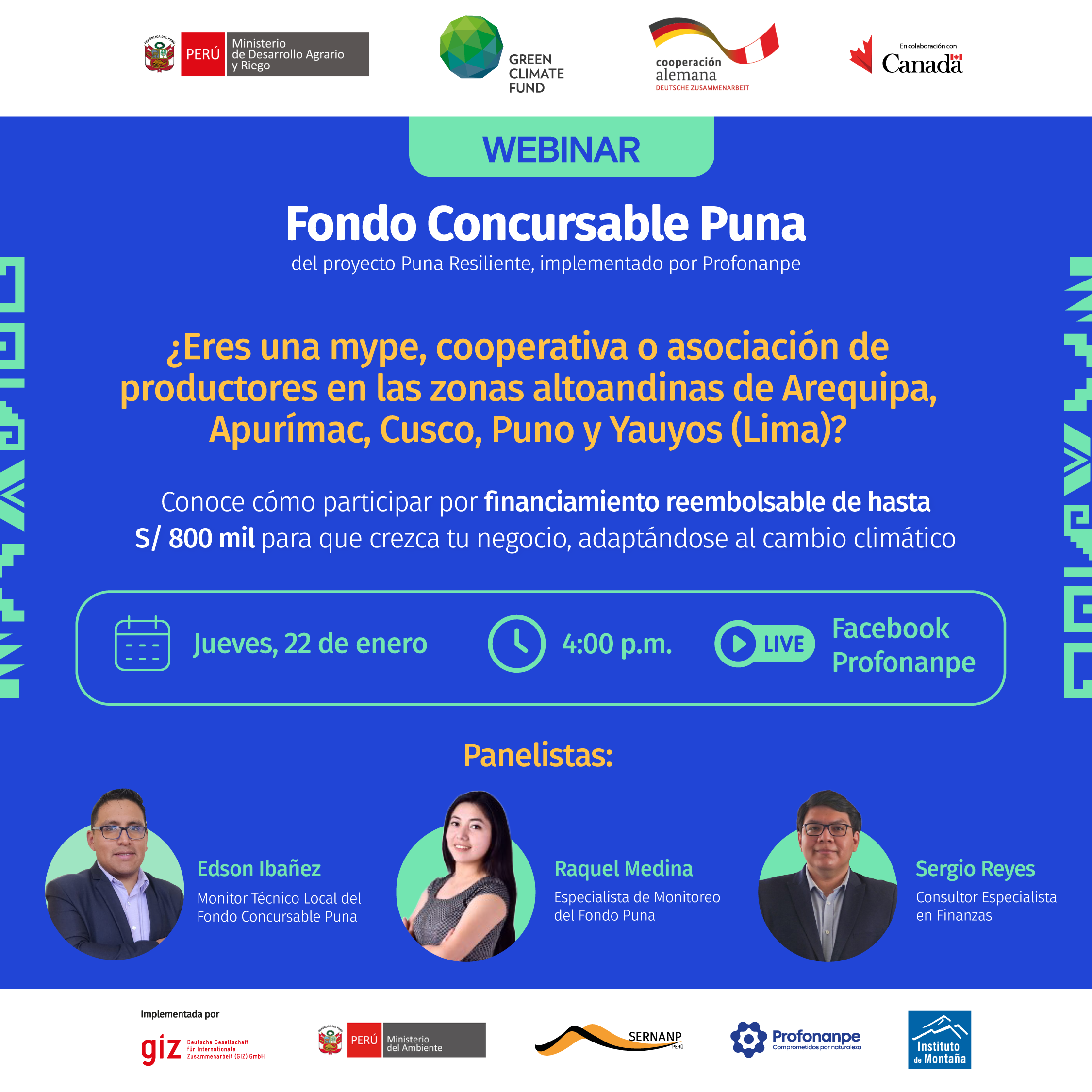 Webinar Fondo Concursable Puna: Crecer adaptándose al cambio climático