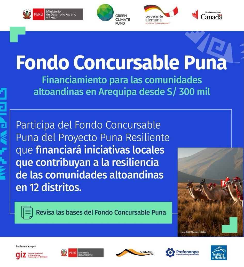 ¡El Fondo Concursable Puna llega a Arequipa para impulsar la resiliencia climática en comunidades altoandinas!