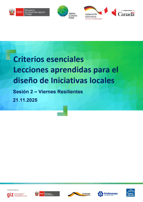 Viernes Resiliente - Sesión 2 - Criterios esenciales: Lecciones aprendidas para el diseño de Iniciativas locales