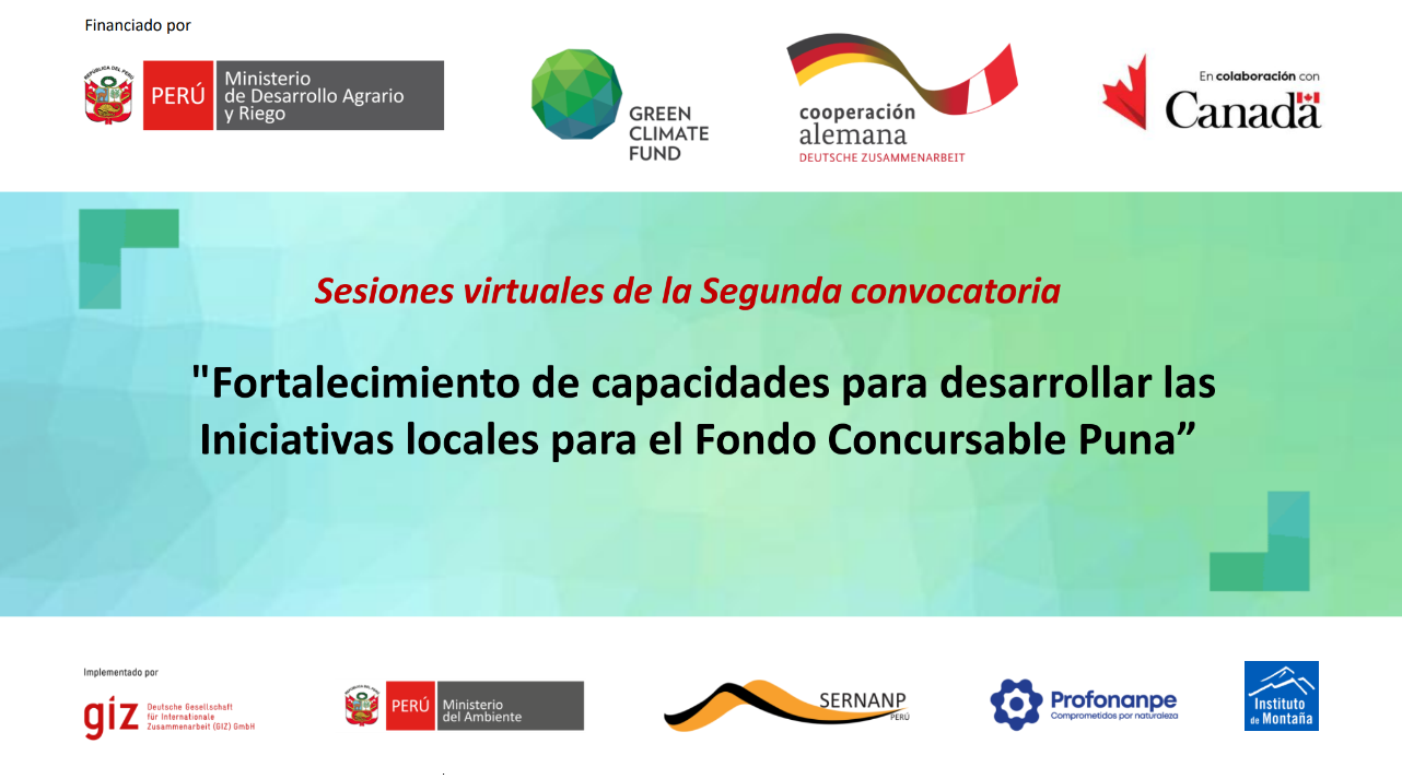 Grabación - Sesión 1 - Webinario “Diseño de Iniciativas Locales – 2da convocatoria del Fondo Concursable Puna”