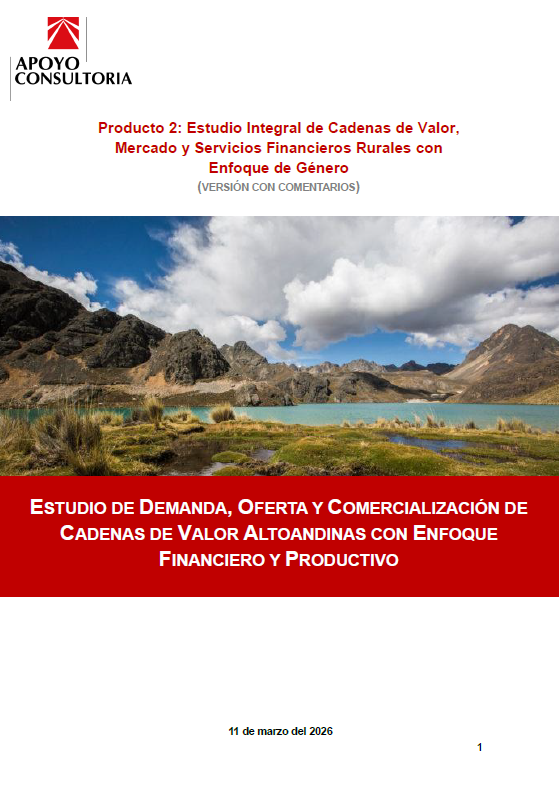 APOYO: Estudio Integral de Cadenas de Valor, Mercado y Servicios Financieros Rurales con Enfoque de Género